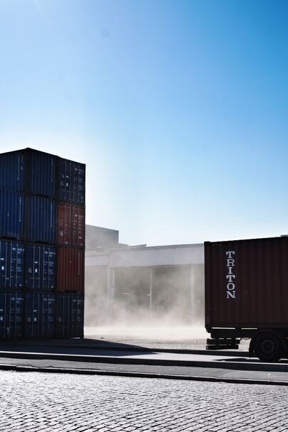 shipping yard with containers