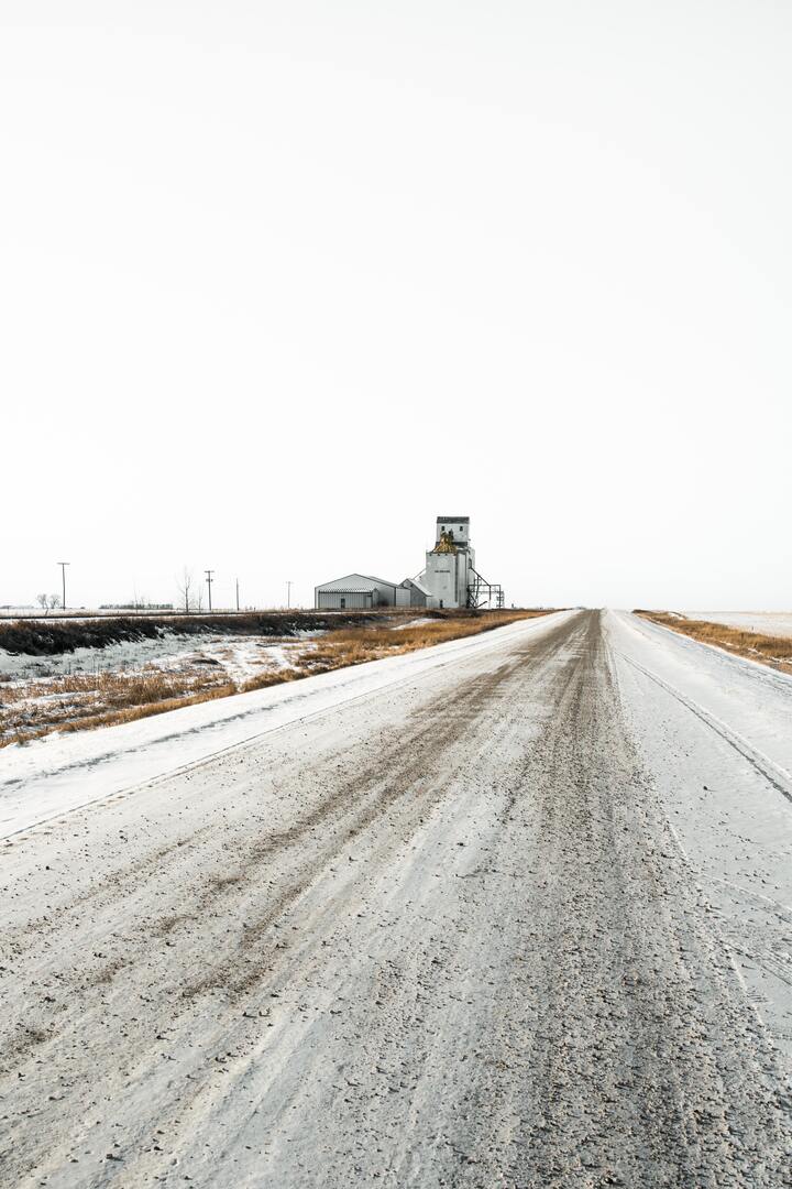 Grand Praire Road in winter